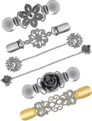 6pcs Fit Dress Cinch Clips Set, Retro Cardigan Collar Clips