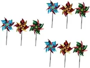 ibasenice 3sets Colorful Wind Spinner Fun Bird Scaring Windmills for Decoration for Outdoor Activities Festivals and Garden Parties 3pcs*3