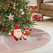 Juya Delight Christmas Tree Skirt Sequin Tree Skirt 70-Inch Rose Gold