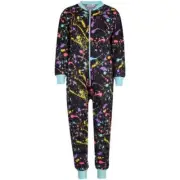 Kids Girls Boys Splash Print print A2Z Onesie One Piece Aqua Jumpsuit 5-13 Yr