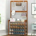 Large Hall Tree Entryway Coat Hat Stand Shoe Storage Console Table Home Office