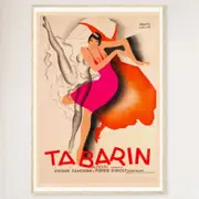 Galrie Tabarin by Paul Colin Vintage Art Deco Poster Elegant Stylish Home Décor, Wood Frame, A2 42 x 60cm (16 x 24inch)