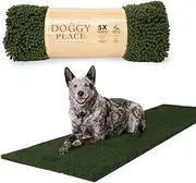 My Doggy Place Microfiber Dog Mat for Muddy Paws, 8' x 2' Chive - Non-Slip, Absorbent and Quick-Drying Dog Paw Cleaning Mat, Washer and Dryer Safe - Hallway Runner