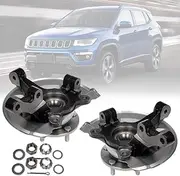 698-411 & 698-410 Front Left & Right Steering Knuckle & Hub Bearing Assembly Set for Dodge Caliber 2008-2012, Jeep Compass 2007-2017, Jeep Patriot 2007-2017