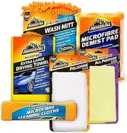 Armor All, 7-Piece Microfibre Car Cleaning Kit, for Interior and Exterior Car Cleaning Use, High Absorbency, Soft and Streak Free Drying for Paintwork and Glass, Ideal for Car & Motorcycle Detailing