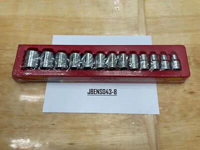 Snap-on Tools USA NEW 1/2" Drive SAE 6pt Shallow Chrome FDX Socket Set 313YTWY