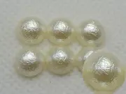 100 Ivory Acrylic Textured Glitter Half Pearl Bead 12mm FlatBack Scrapbook