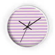 Purple Striped Wall Clock