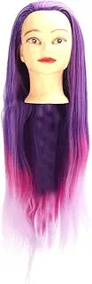 Mannequin Head Purple Pink Gradient Color Hair Dresser Training Head for Styling Teachers