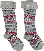 [Jefferies Socks] Little Girls' Nordic Turn Cuff Top Knee High Sock Pack (Pack of 2)