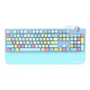 Nevenka Retro Three Mode Mechanical Keyboard with Palm Rest LED Backlit-Blue