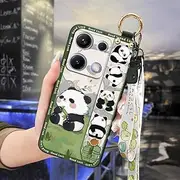 Phone Case Compatible with Redmi Note14S Global, Back Cover Wrist Strap Phone Holder Kickstand Protective Dirt-Resistant Shockproof Anti-Knock