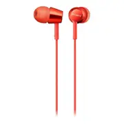 Headphones with Microphone by Sony Mdrex155ap Red