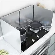 ZXJJY 4 Sided Splatter Guard, 40 x 80 x 40cm Stainless Steel Splatter Screen for Frying,Foldable Grease Splatter Screen,Oil Splatter Proof Baffle Stove Heat Insulation Sheet