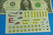 HO REPRO Vintage Aurora AFX TJET Waterslide WHITE BACKSIDE Decals RARE HOT DOG !