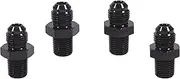 6AN Male Flare to 1/4"Npt,Thread Size of 6AN Is 9/16-18 Unf,Pipe Fitting Adapter Work for Widely Used In FuelSystems, Cooling Systems, Power Steering Systems, Etc Aluminum Straight Black 4PCS.