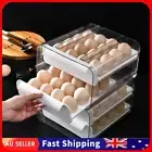 Egg Storage Box Double-Layer Drawer Type 32 Grid Egg Holder for Kitchen Fridge A