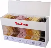 VitaVault Six Compartment Pill Organizer for Medication,s Vitamins, and Supplements with Filler Funnel