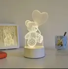3D LED Night Light USB Small Table Lamp Bear Heart balloon￼￼ US Seller￼