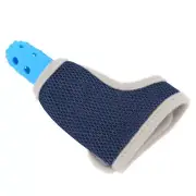 (Blue)Baby Finger Guard Silicone Teether Breathable Wrist Band Finger Suck BT0