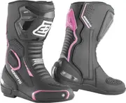 Bogotto Carta Race perforated Ladies Motorcycle Boots, black-white-pink, Size 36 for Women Black White Pink