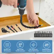 16Pcs Flexible Drill Bit Extension Kit Quick Release Soft Shaft ZA