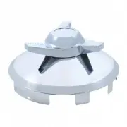 United Pacific 21127 Axle Hub Cap Front, 6 Uneven Notched, Stainless, With 3