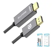 8W-DPHDMI-1M - 8ware 1m DisplayPort DP to HDMI Male to Male Adapter Converter Cable Retail Pack 1080P Nylon Braide for Video Card PC Notebook to Monitor Projector TV