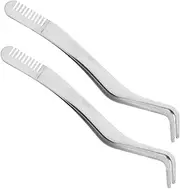 2pcs Curved Eyelash Tweezers Set with Comb Stainless Tool for False Lash Application and DIY Lash Extensions Comfortable and Secure Use for All Occasions