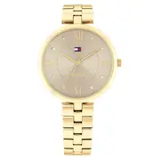 Tommy Hilfiger Gold Steel Grey Dial Women's Watch - 1782685