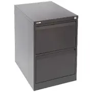 GO 2 Drawer Filing Cabinet Black