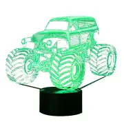 New 7 Colors Change Large Grave Digger Monster Truck 3D Desk Lamp Night Light F