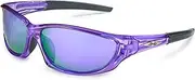X-Loop Men's Frosted Clear Frame Colorful Wrap Around Baseba