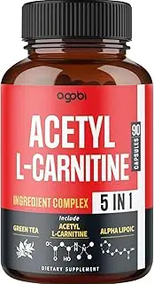 Acetyl L-Carnitine Supplement - 2600mg 3 Months - Blended with Alpha Lipoic Acid, Green Tea, Green Coffee Bean & Raspberry Ketones - Memory & Brain Health Support, Non-GMO - 90 Vegan Capsules