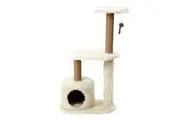 Beige Cat Plush Condo Platform Tree Scratching Post Tower Bed Sisal Activity Scratcher
