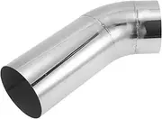 X AUTOHAUX 4.5" OD 45 Degrees Mandrel Bend Elbow T304 Stainless Steel Exhaust Tube Pipe Piping Surface Polishing Silver Tone