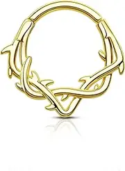 [COCHARM] Cliker Septum Rings,16G Vine Septum Jewellery,Dainty Helix Daith Earrings,Stainless Steel Septum Daith Piercing Jewellery
