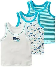 [HahaNice] 3 Pack Boys Sleeveless Tank Top 12-12 Years, Whale, 12 Years