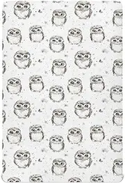 Unisex Fitted Baby Crib Sheets for Baby Boy and Girl Soft Mattress Sheet for Cribs and Toddler Beds 39x27in Cartoon Cute Owl