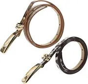 [Ipetboom] 2pcs Adjustable Women Leather Belts with Metal Buckle Stylish Jeans Belts for Comfortable Fit for Dresses and Pants Fashionable Leopard Print Design