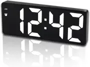 Digital Alarm Clock for Bedroom,Mirror Surface LED Electronic Clocks,Adjustable