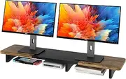 DAWNTREES Dual Monitor Stand Riser, Large Monitor Stand for Desk, Monitor Riser with Storage for Home Office, Monitor Stands for 2 Monitors, Desktop Organizer Stand for Computer,Laptop.