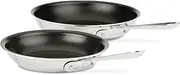 All-Clad D3 Pro Nonstick Tri-Ply Stainless Steel Cookware Set, 8" & 10" Frying Pans, Oven & Broiler Safe (500°F), Induction-Ready, Works on All Cooktops, Pots and Pans Set, Black & Silver