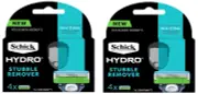 Schick Hydro Stubble Remover Razor Cartridges, 4 ct (Fits Hydro5) (2 pack)