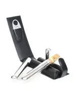 Royce New York Leather Double Cigar Flask Carrying Case