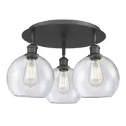 Innovations Lighting 516-3C-11-20 Athens Flush Athens 3 Light - Black