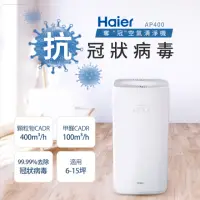 在飛比找momo購物網優惠-【Haier 海爾】除霾抗菌空氣清淨機適用6-15坪(AP4