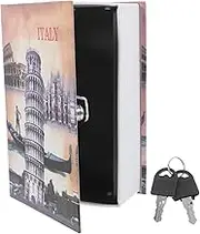 ANDRESLAD Decorative Faux Book Safe with Lock Keys Vintage Book Design for Secret Hidden Storage of Cash Jewelry Valuables Office Decor Discreet Money Storage Box