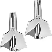 NUSITOU 2pcs Nose Hair Remover Stainless Steel Silver Nose Hair Cutter Manual Ear Hair Removal Personal Trimmer