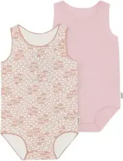 Bonds: Wonderbodies Singletsuit 2 Pack - Heart Check/Sweet Mauve (Size 00)